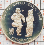 1515 Coreea de Sud Korea 5000 Won 1987 1988 Seoul - Jegi Chagi km 61 argint, Asia