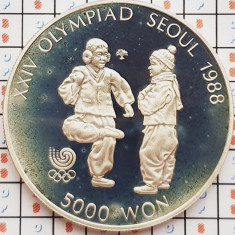 1515 Coreea de Sud Korea 5000 Won 1987 1988 Seoul - Jegi Chagi km 61 argint