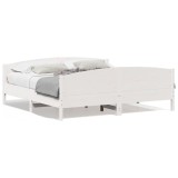 Cumpara ieftin Cadru de pat fara saltea, alb, 200x200 cm, lemn masiv pin