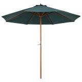 Outsunny umbrela de gradina, suport lemn, 270x250 cm, verde | Aosom Ro
