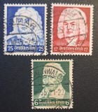 Germania (Deutsches Reich 1935) - Seria Completă "Komponisten / Marii Compozitori Germani" (6Pf Sch&uuml;tz, 12Pf Bach, 25Pf H&auml;ndel, Obliterate) CLK1