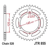 Pinion spate 45 dinti pas lant 520 - Yamaha XJ 600 Diversion - MT-03 660 (06-14) - XT 660 Tenere - XTZ 750 Super Tenere, Oem