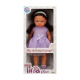 Papusa Tina in tinuta de petrecere, Dollz And More, cu rochie violeta, 45 cm