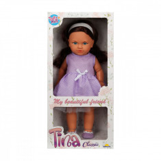 Papusa Tina in tinuta de petrecere, Dollz And More, cu rochie violeta, 45 cm