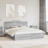 Cumpara ieftin Cadru de pat cu sertar Sonoma gri 180 x 200 cm Lemn Ingineresc