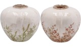 Cumpara ieftin Set 2 vaze flori ceramica multicolora 16,5 x 14,5 cm