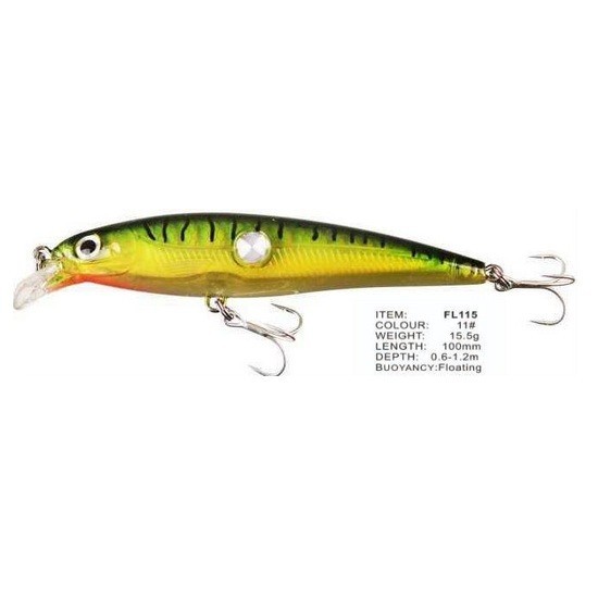Vobler FL FL115 Floating 100mm 15.5g Depth 0.6-1.2m Colour 11