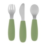 Petite&amp;Mars Take&amp;Match Stainless Steel Cutlery Set tac&acirc;muri pentru copii Sweet Pea 12m+ 3 buc