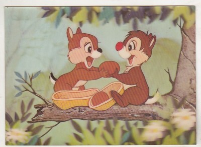 bnk cp Carte postala 3D - Toppan - Walt Disney - Cip si Dale - uzata foto