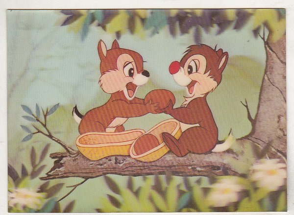 bnk cp Carte postala 3D - Toppan - Walt Disney - Cip si Dale - uzata