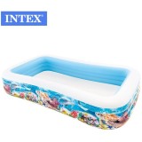 Piscina Gonflabila Dreptunghiulara Intex Family 58485NP, 305x183x56 cm, 999L, PVC, Model Tropical Reef, Kit Reparatie, +3 Ani