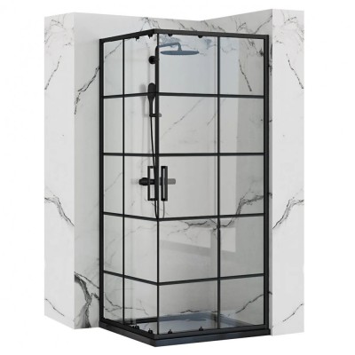 Cabina de dus Rea Concept Black 80x80 Negru foto