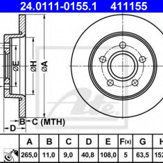 Disc frana FORD C-MAX (DM2) (2007 - 2016) ATE 24.0111-0155.1