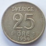 Suedia 25 &ouml;re 1954 argint