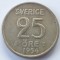 Suedia 25 &ouml;re 1954 argint