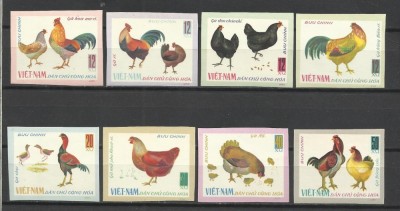 Vietnam Nord 1968 pasari domestice 1968 serie imperforata MNH foto