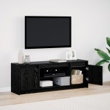 vidaXL dulap TV cu LED din stejar negru 139.5x34x50 cm din lemn ingineresc