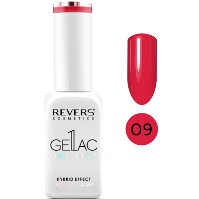 Lac de unghii Gellac 1 Step, Hybrid Effect, Non UV, Revers, 09 Rosu, 10 ml foto