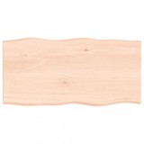 Cumpara ieftin Blat masa 100x50x2 cm stejar masiv netratat contur organic