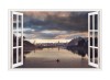 Sticker decorativ, Fereastra 3D, Lac, 85 cm, 542STK-2, natura si peisaje