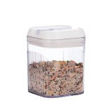 Cutie depozitare Alimente, Flippy, PET+ABS+Silicon, 12.5x12.5x16.5 cm, 461 g, 1.3L, Transparent alb