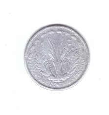 Moneda Africa Occidentala franceza 1 franc 1948, extrem de uzata