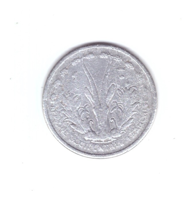 Moneda Africa Occidentala franceza 1 franc 1948, extrem de uzata