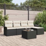 Cumpara ieftin Set de canapele pentru grădină cu pernă 6 pcs Negru Rattan poli