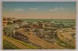 CONSTANTA , PORTUL CU CALEA FERATA AMENAJATA , CARTE POSTALA , 1927