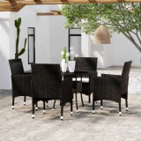 Cumpara ieftin Gossi set mobilier de gradina, 5 piese, negru, poliratan