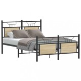 VidaXL Cadru pat fără saltea stejar sonoma 120x200 cm, lemn prelucrat