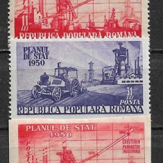 C1959 - Romania 1950 - Planul de stat 3v. neuzat,perfecta stare