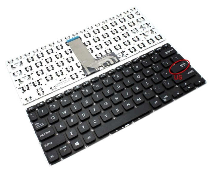 Tastatura Asus VivoBook 14 412FA layout US fara rama enter mic, VivoBook 14 X412 layout US fara rama enter mic