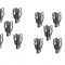 Clema metalica Ford Fiesta (Ja8), Focus Iii, Kuga, Mondeo (Ba7), S-Max (Wa6), Tapiterie, Stalpi interiori, Tapiterie portbagaj, set 10 buc