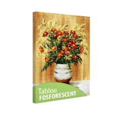 Tablou fosforescent Galbenele in vas ceramic - 30 cm x 20 cm