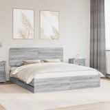Cumpara ieftin Cadru de pat cu sertar Gri Sonoma 180 x 200 cm Lemn Ingineresc