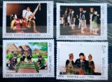 Laos 1996 Muzicieni și dansatori &icirc;n haine tradiționale, serie 4v neștampilată