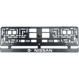 Set 2 bucati, suport numar inmatriculare Carbon, Nissan