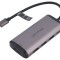 Hub USB 3.0 VENTION cu HDMI, 3 porturi USB A, USB C soclu și mufă, gri