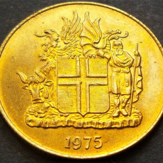 Moneda 1 KRONA / COROANA - ISLANDA, anul 1975 *cod 2047 A = luciu de batere