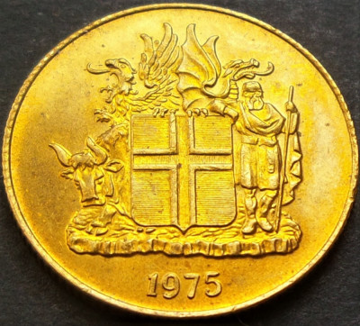 Moneda 1 KRONA / COROANA - ISLANDA, anul 1975 *cod 2047 A = luciu de batere foto