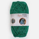 Fir de Tricotat Verde cu Lurex Argintiu, 100g, 120m, CMCLASS