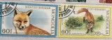 (B ) Timbre serii Straine tema Vulpi Mongolia Animale Fauna, Stampilat