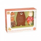 Jucarie din lemn de stivuit cu animalele padurii, Orange Tree Toys