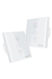 &Icirc;ntrerupător oarbă, &icirc;ntrerupător WiFi pentru obloane, actuator tactil, negru (2 bucăți)