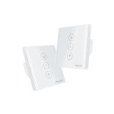 &Icirc;ntrerupător oarbă, &icirc;ntrerupător WiFi pentru obloane, actuator tactil, negru (2 bucăți)