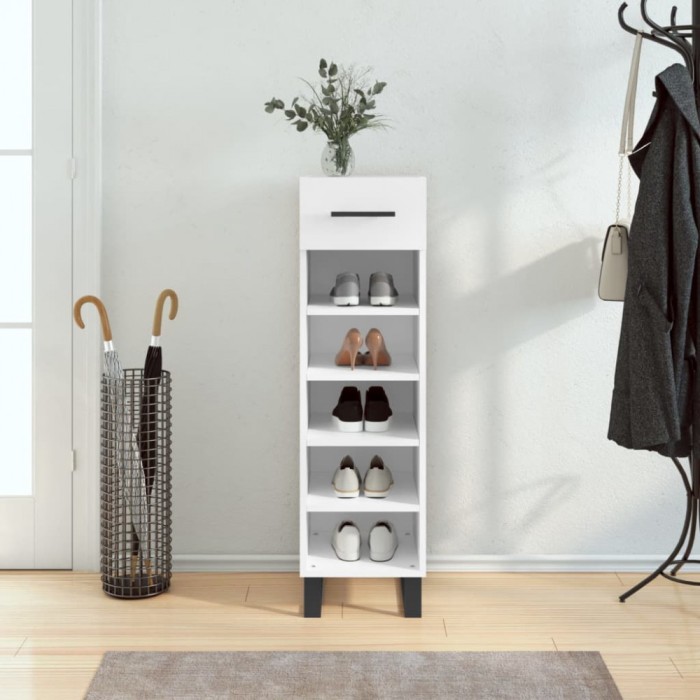 vidaXL Pantofar, alb, 30x35x105 cm, lemn compozit