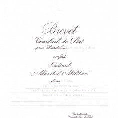 AMS# - BREVET ORDINUL MERITUL MILITAR CL. III, 1963