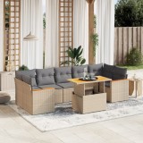 Gossi set canapele de gradina, 8 piese, cu perne, bej, poliratan