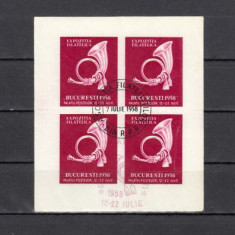 M2 TW F - 1958 - Centenarul marcii postale romanesti - bloc de viniete